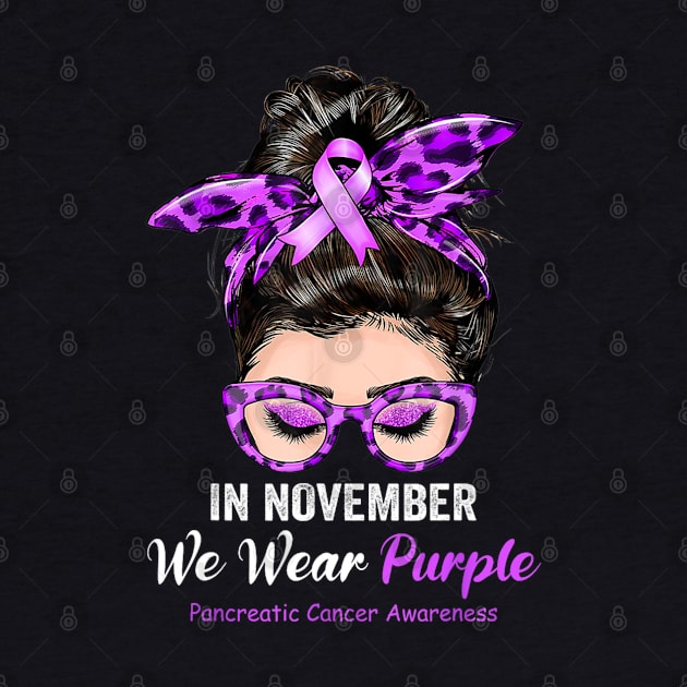 In November We Wear Purple Pancreatic Cancer Awareness by Mitsue Kersting